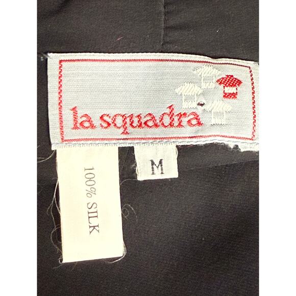 La Squadra Vintage 100% Silk Kimono Size M Tie in the Front Wide Sleeves - Picture 5 of 6